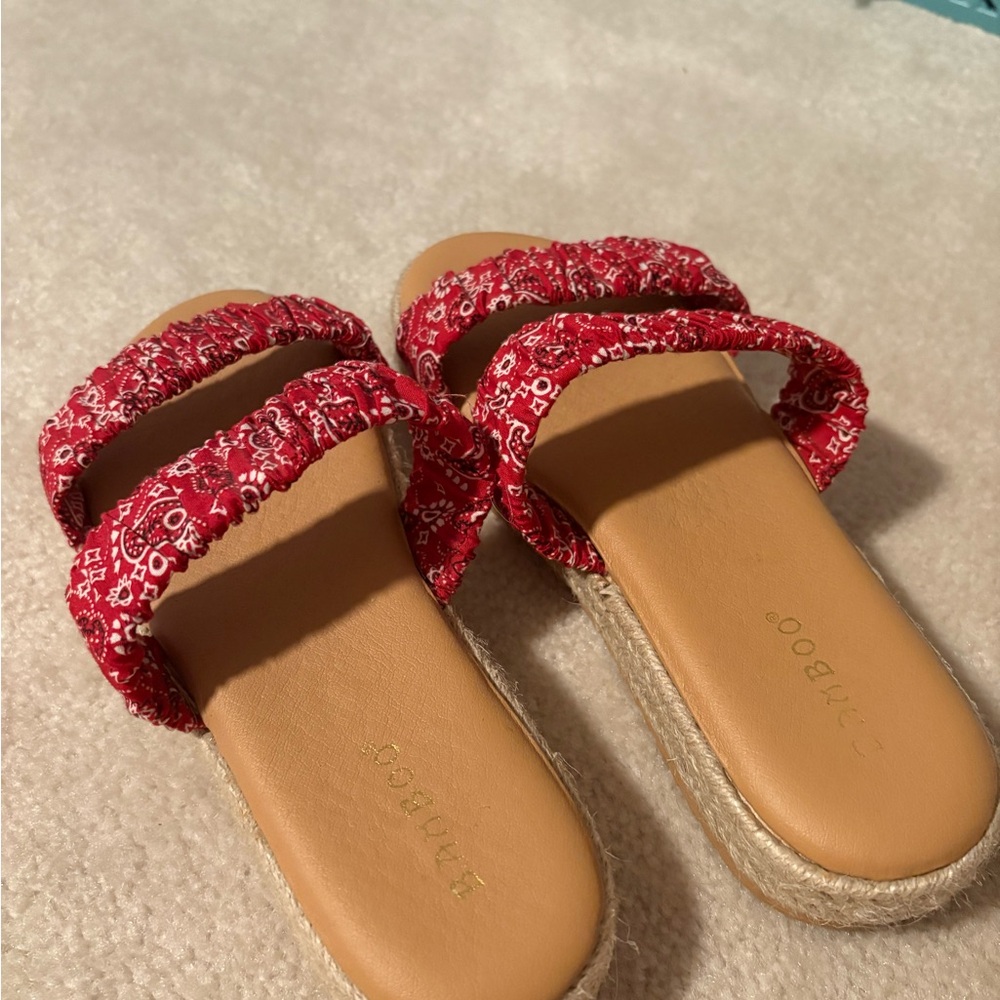 Red Platform Sandals - Picture 2 of 7